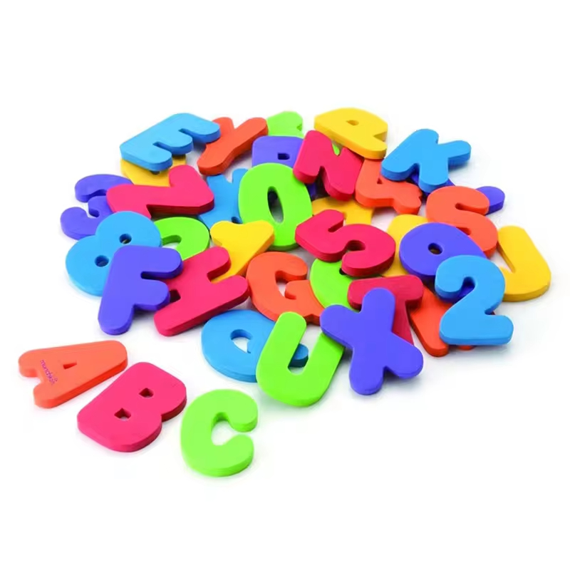 سفارشی چند رنگ اعداد حروف اسباب بازی های کودکان آموزش اولیه الفبای مغناطیسی آهنربای یخچال اکریلیک
