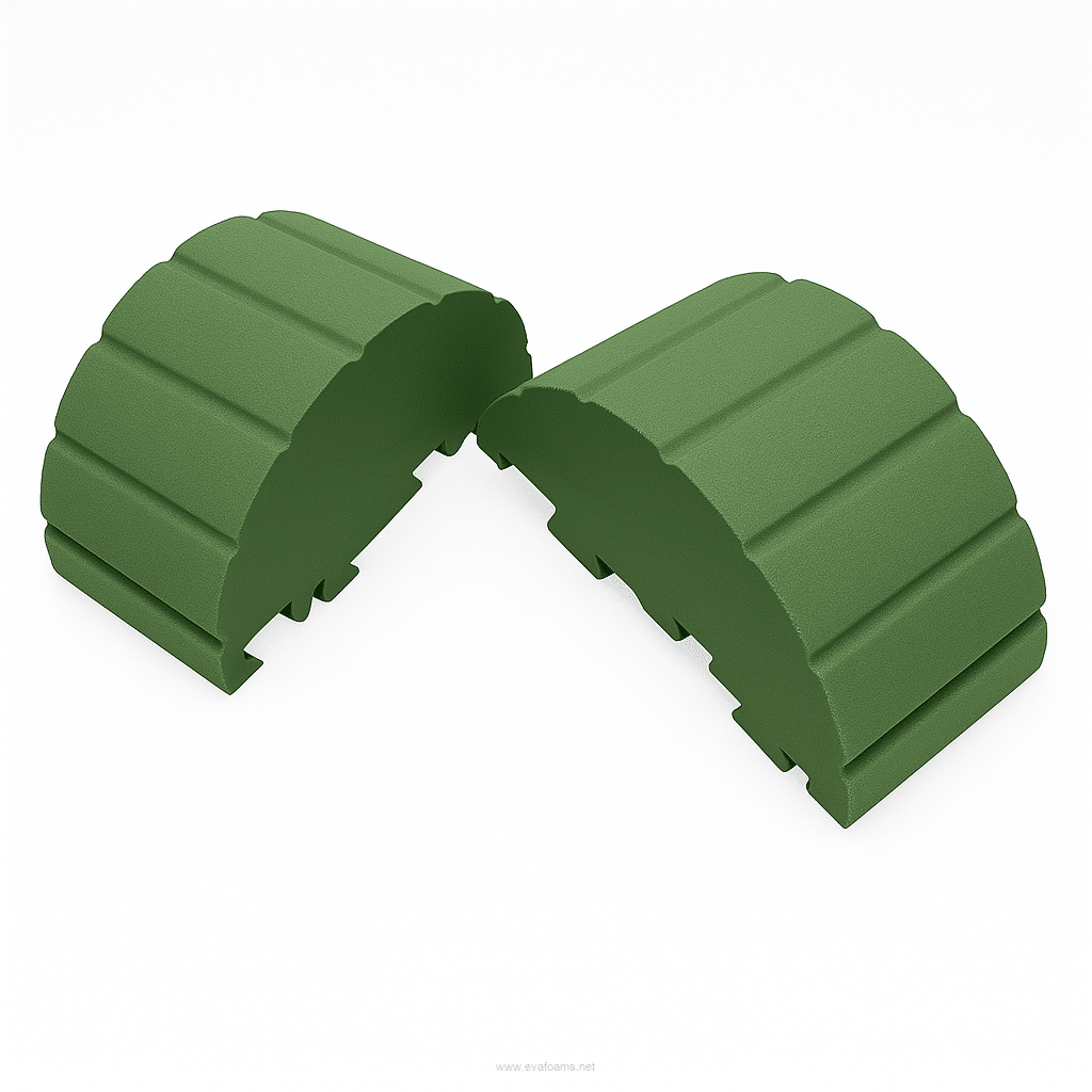 Durable Green EVA Foam Yoga Block – Interlocking Semi-Circular Design for Stability & Support